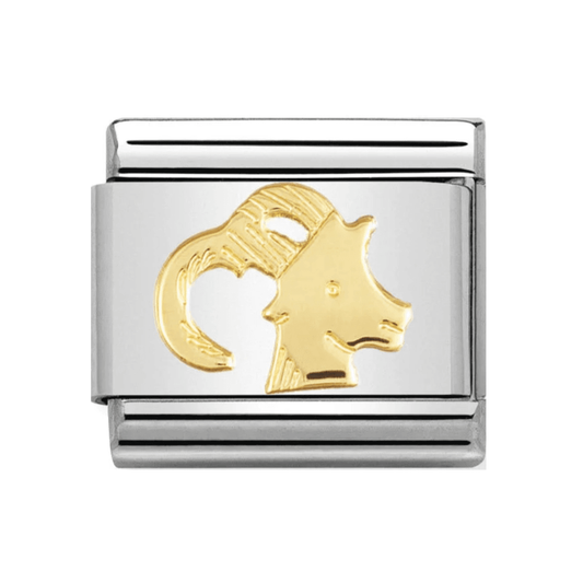 COMPOSABLE Classic CAPRICORN ZODIAC charm in stainless steel with 18k gold