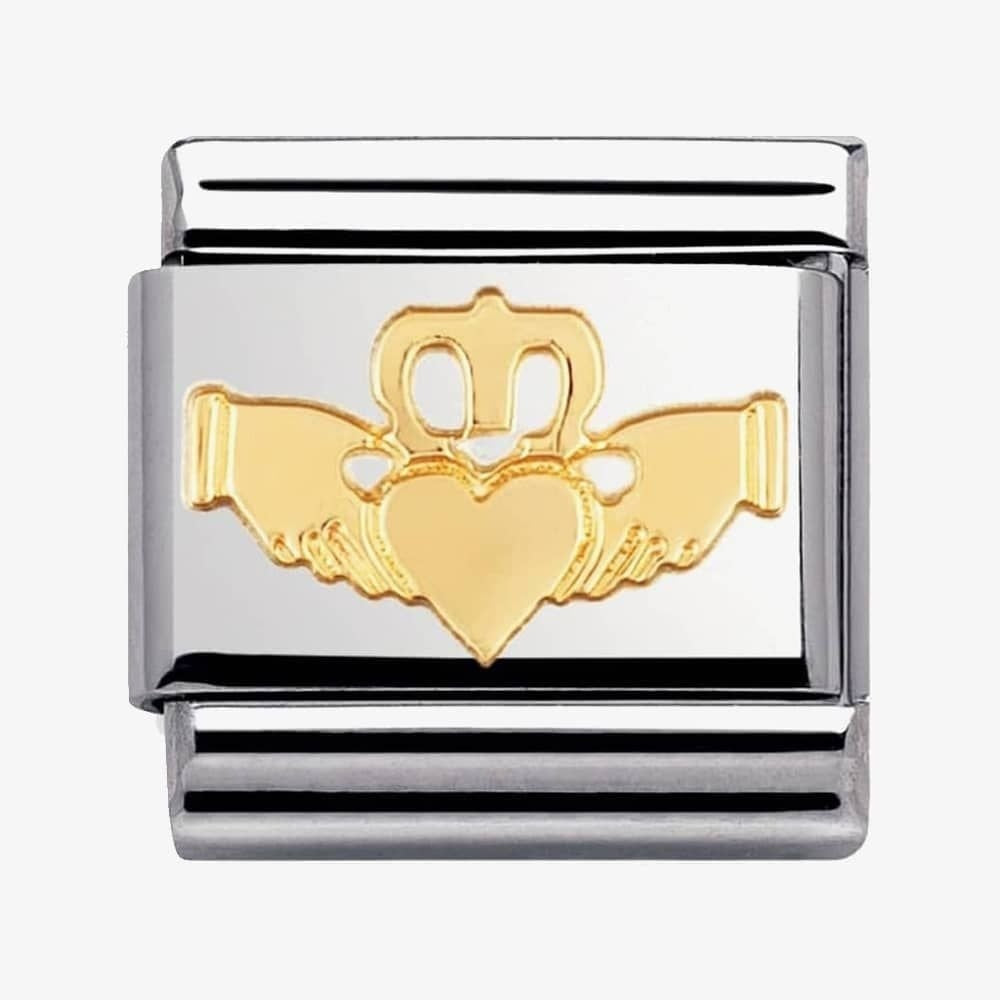 COMPOSABLE Classic CELTIC CLADDAGH  in stainless steel with 18k gold
