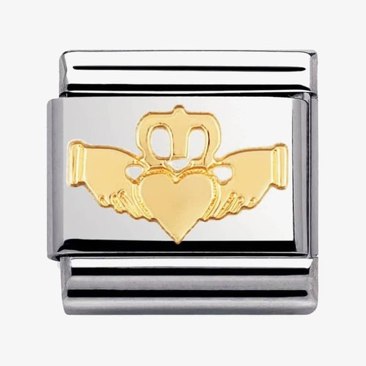 COMPOSABLE Classic CELTIC CLADDAGH  in stainless steel with 18k gold