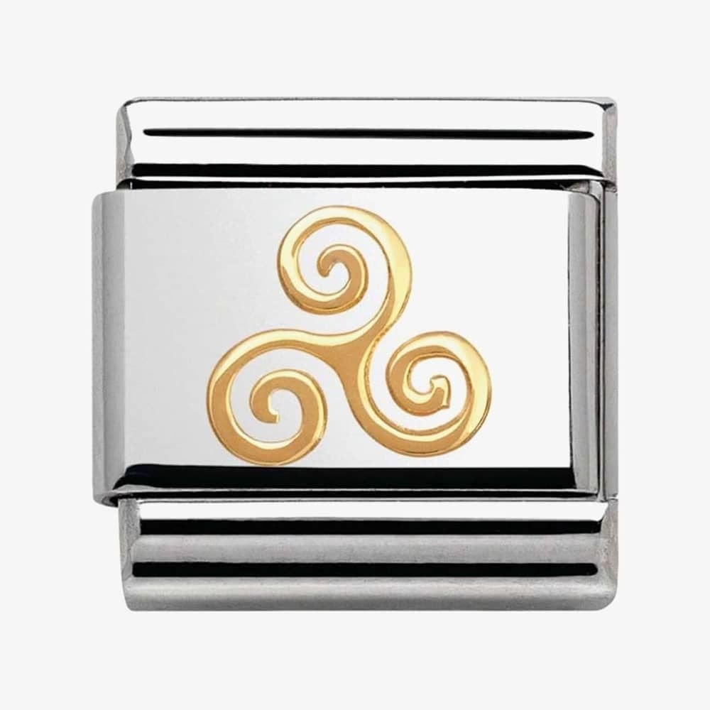 COMPOSABLE Classic CELTIC TRISKEL in stainless steel with 18k gold