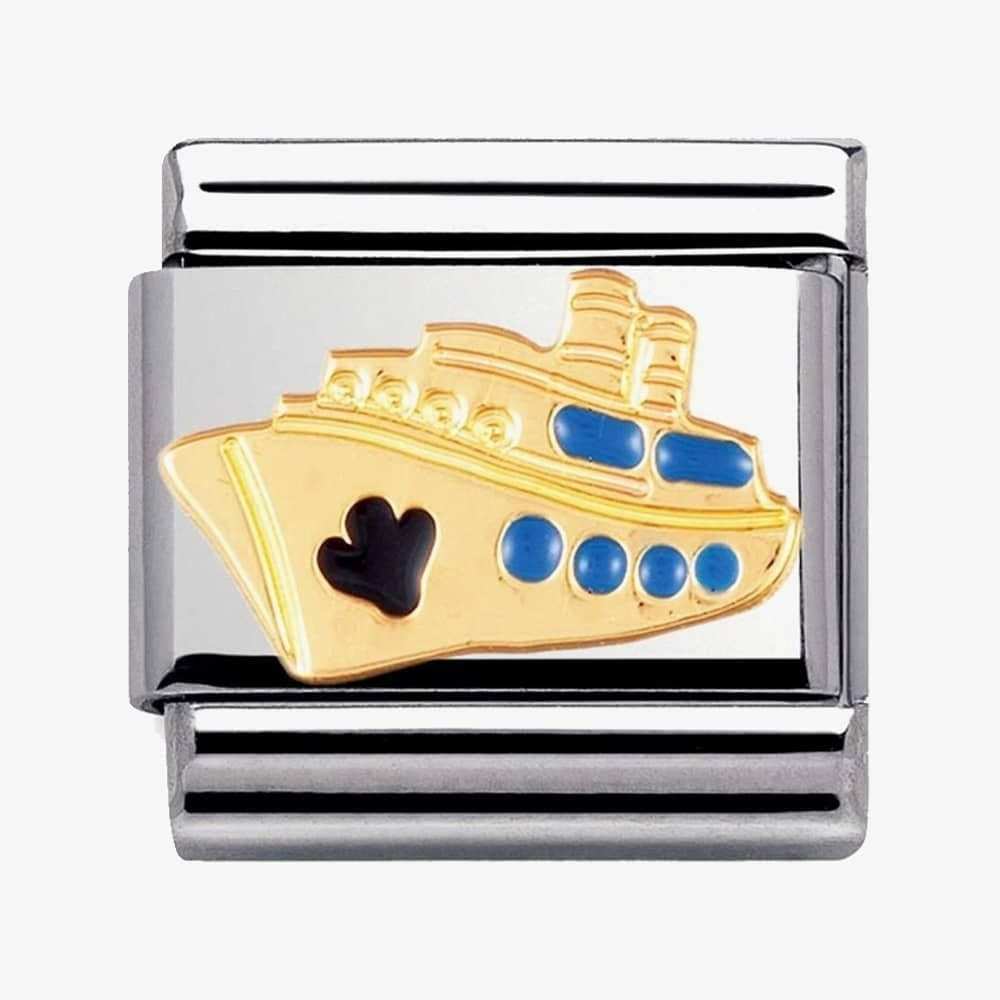 COMPOSABLE Classic CRUISE SHIP in stainless steel with enamel and 18k gold
