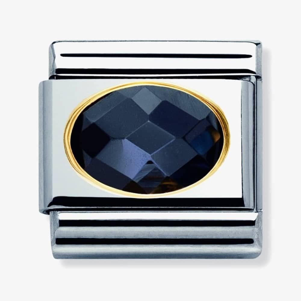 COMPOSABLE Classic FACETED BLACK CUBIC zirconia, stainless steel and 18k gold