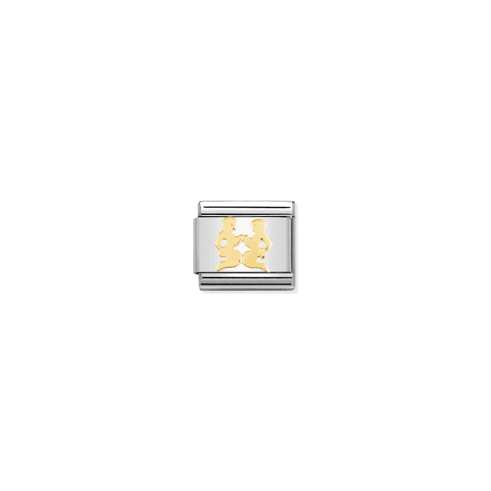 COMPOSABLE Classic GEMINI ZODIAC charm in stainless steel with 18k gold