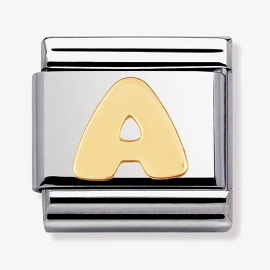 COMPOSABLE Classic LETTER A in stainless steel with 18k gold