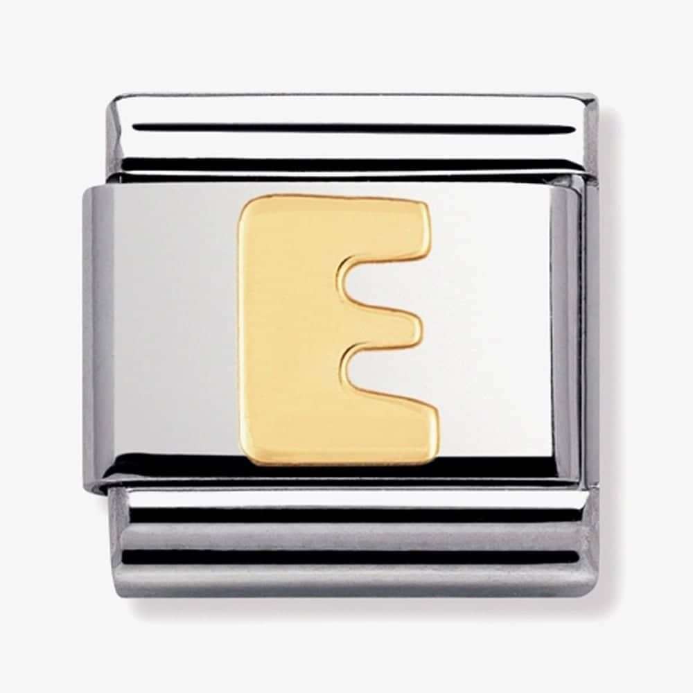 COMPOSABLE Classic LETTER E in stainless steel with 18k gold