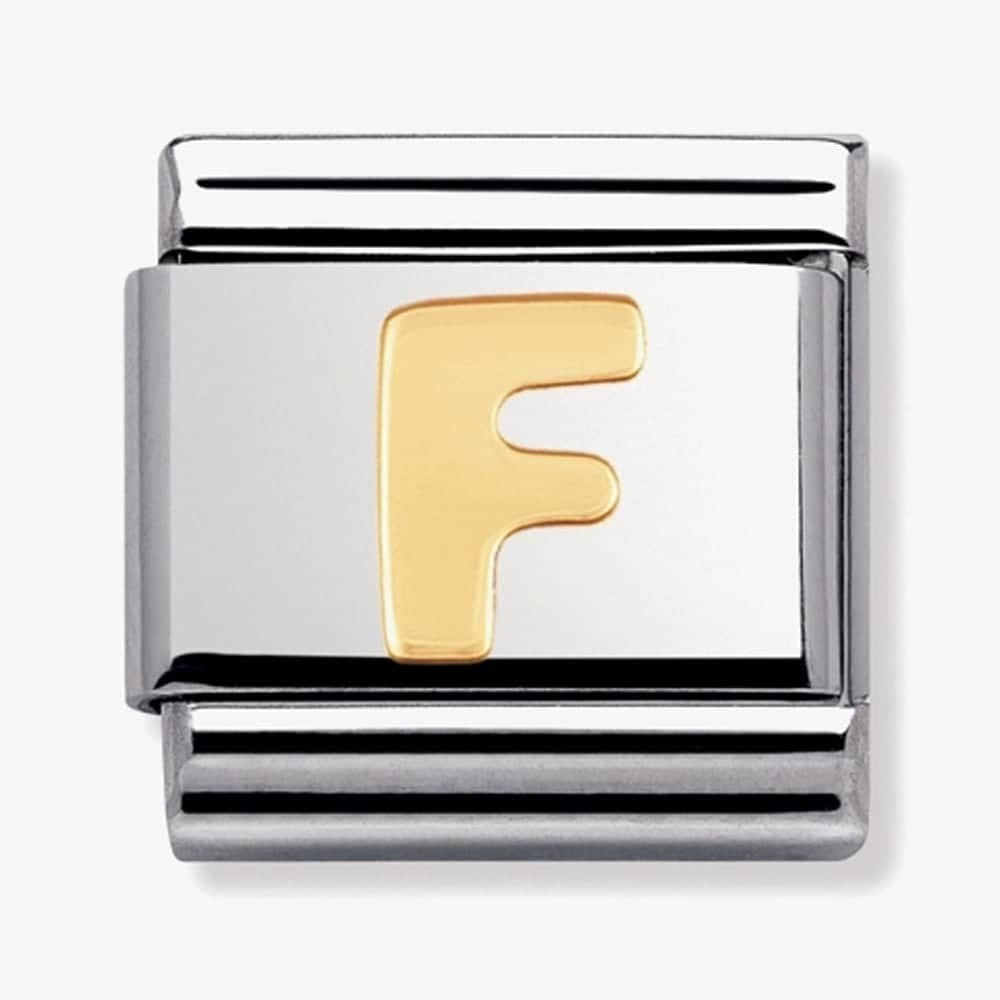 COMPOSABLE Classic LETTER F in stainless steel with 18k gold