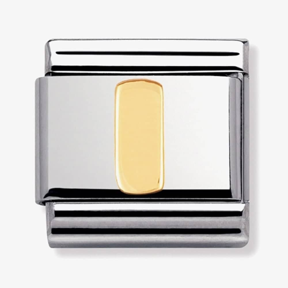 COMPOSABLE Classic LETTER I in stainless steel with 18k gold