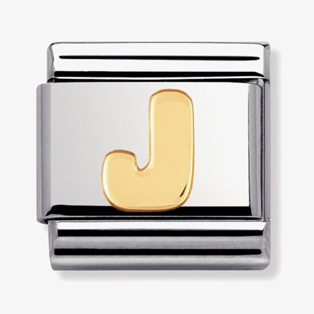 COMPOSABLE Classic LETTER J in stainless steel with 18k gold
