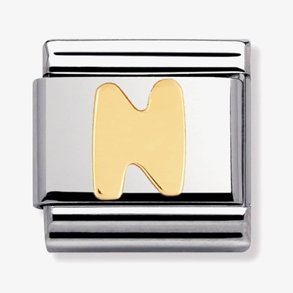 COMPOSABLE Classic LETTER N in stainless steel with 18k gold