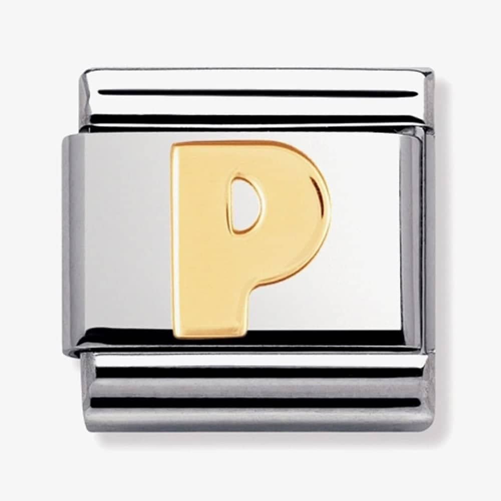 COMPOSABLE Classic LETTER P in stainless steel with 18k gold