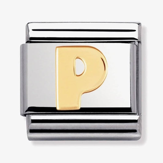 COMPOSABLE Classic LETTER P in stainless steel with 18k gold