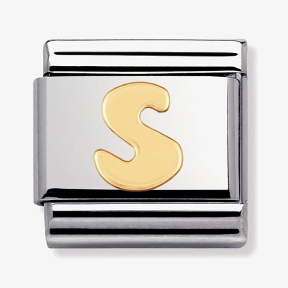 COMPOSABLE Classic LETTER S in stainless steel with 18k gold