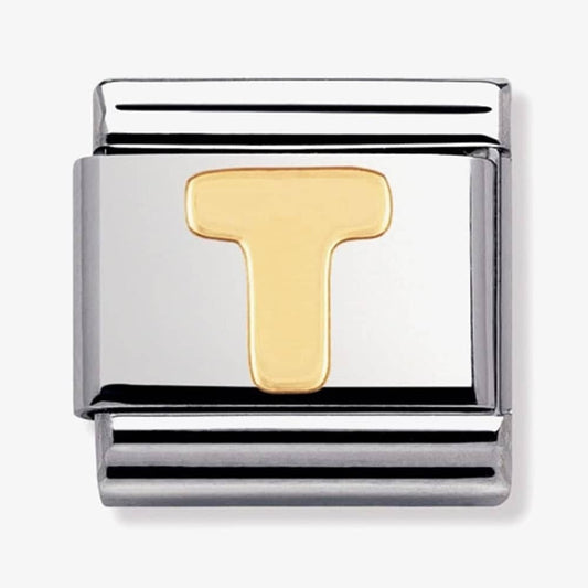 COMPOSABLE Classic LETTER T in stainless steel with 18k gold