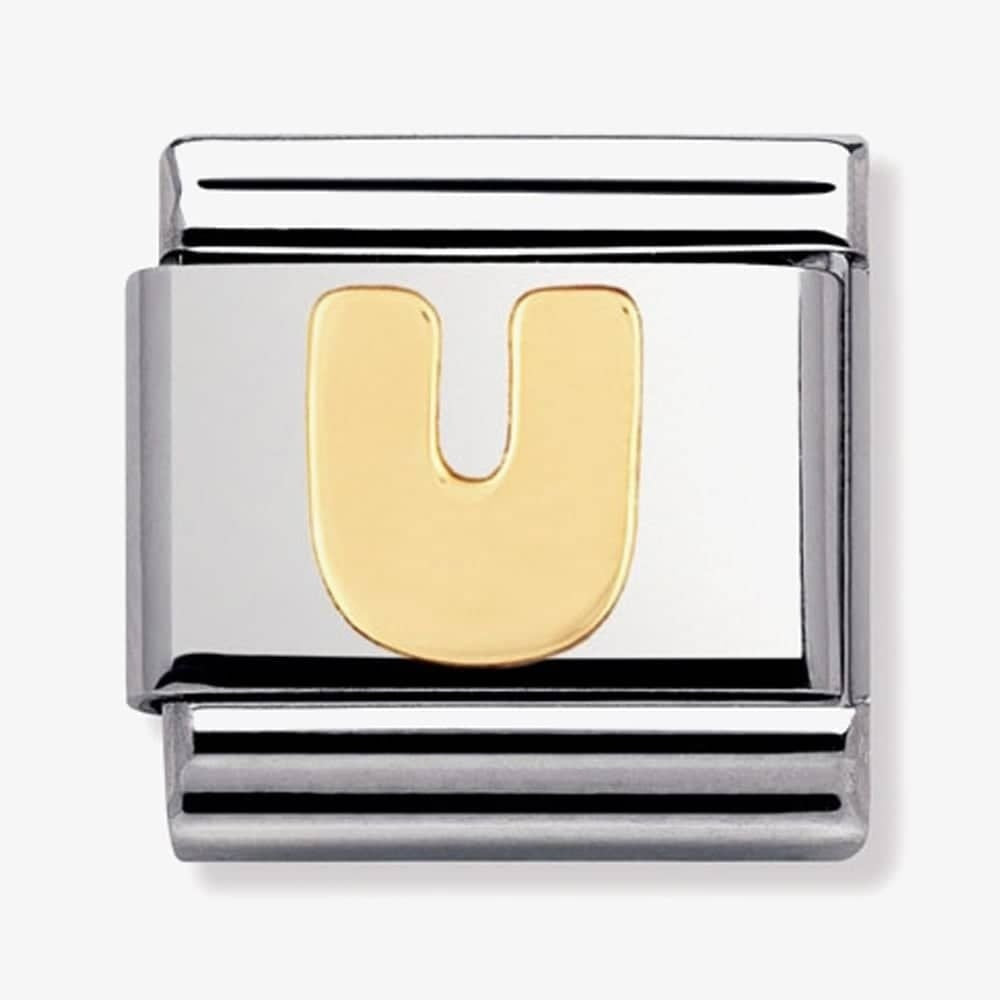 COMPOSABLE Classic LETTER U in stainless steel with 18k gold