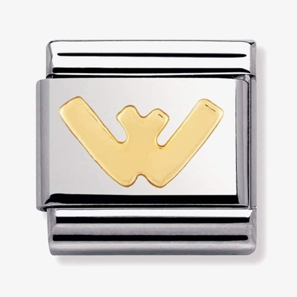 COMPOSABLE Classic LETTER W in stainless steel with 18k gold