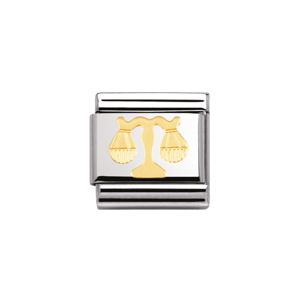 COMPOSABLE Classic LIBRA ZODIAC charm in stainless steel with 18k gold