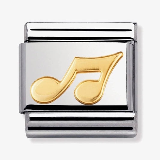 COMPOSABLE Classic MUSIC NOTE CHARM in stainless steel with 18k gold