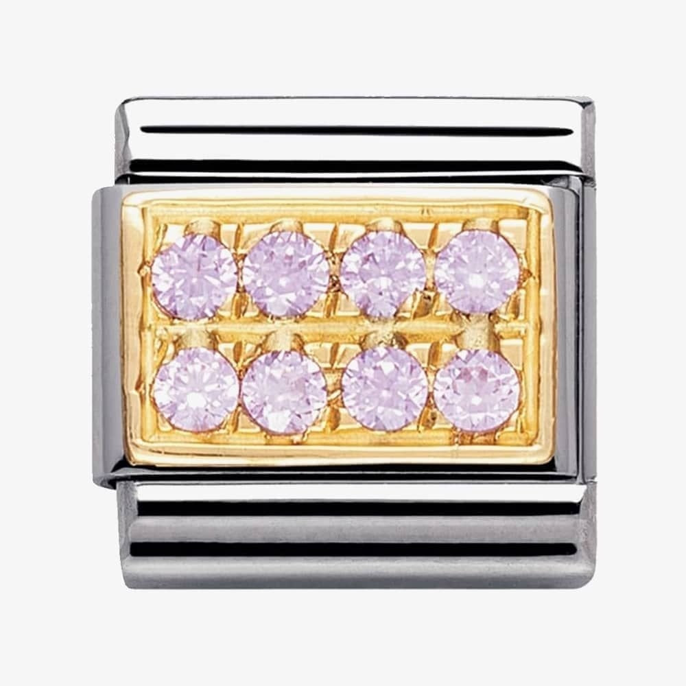 COMPOSABLE Classic PINK PAVE Cubic Zirconia in stainless steel with 18k gold