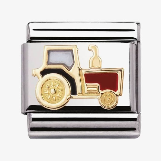 COMPOSABLE Classic TRACTOR TECH in stainless steel with enamel and 18k gold