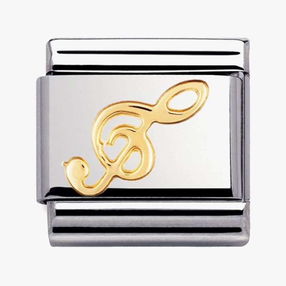 COMPOSABLE Classic TREBLE CLEF in stainless steel with 18k gold