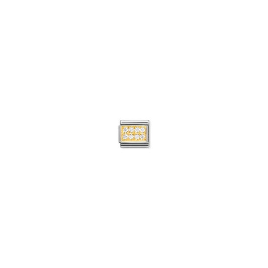 COMPOSABLE Classic WHITE PAVE#### CUBIC ZIRCONIA CHARM in stainless steel with 18k gold