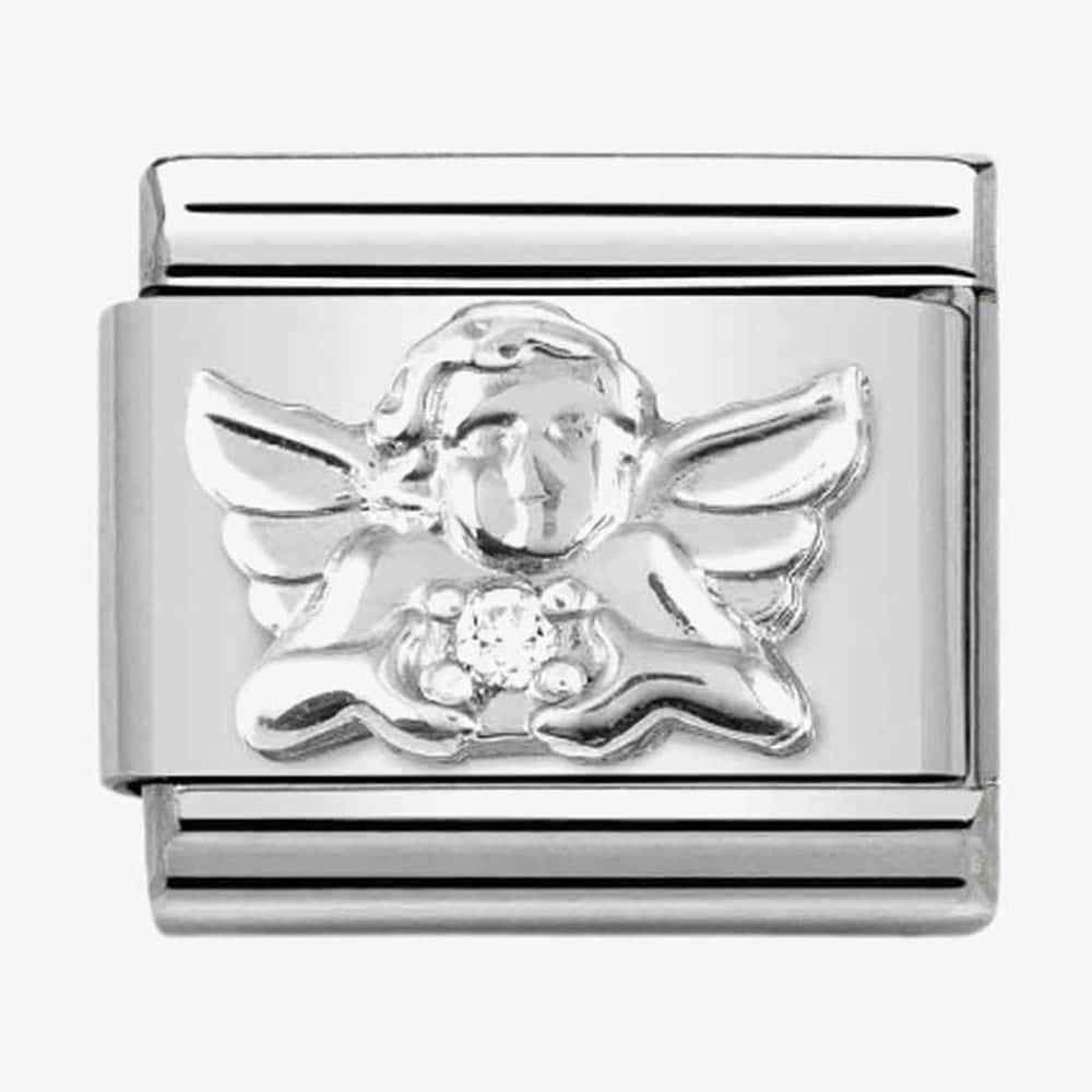 COMPOSABLE LINK, ANGEL, STERLING SILVER, CZ CHARM
