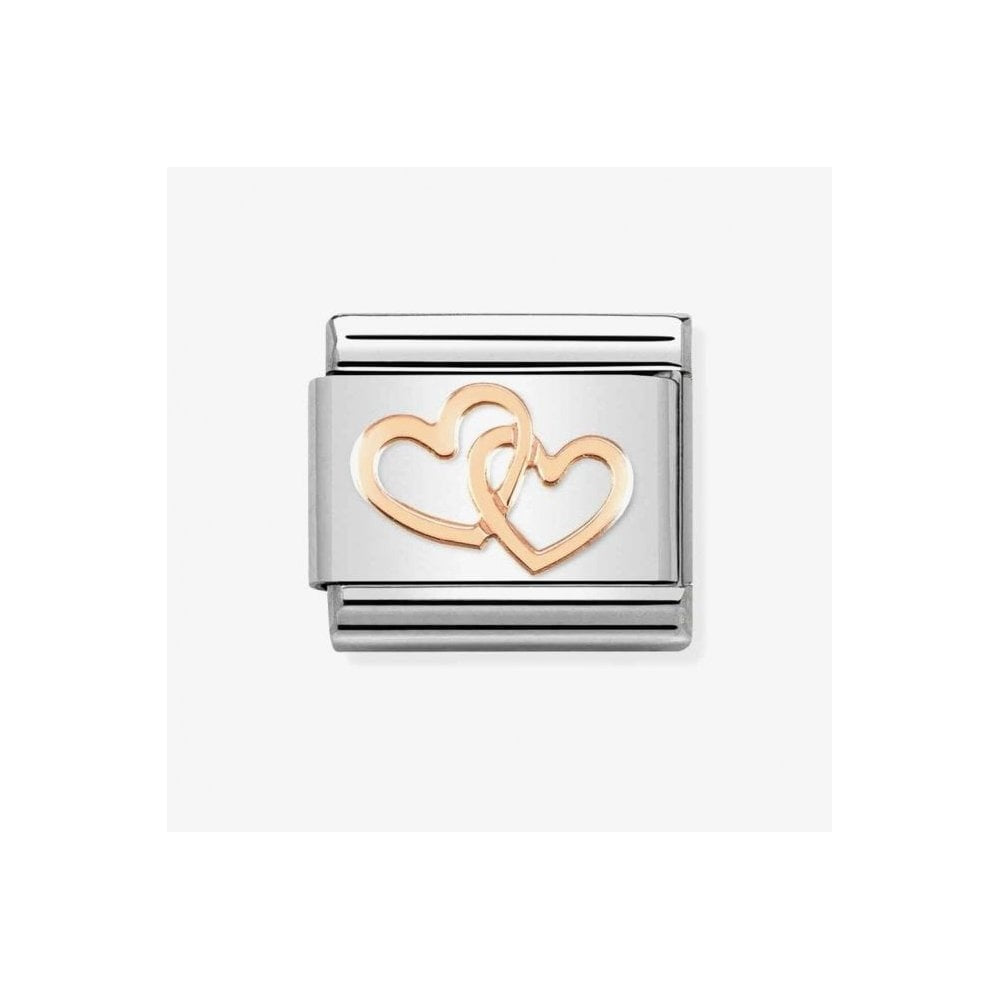 COMPOSABLE LINK, ROSE GOLD HEARTS INTERTWINED