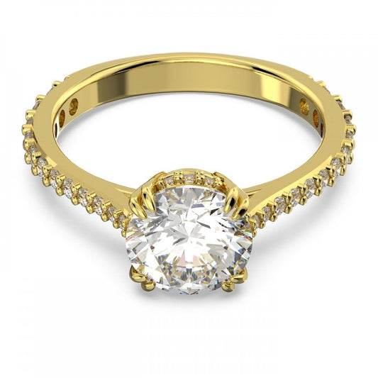 CONSTELLA PRINCESS CUT PAVÉ GOLD TONE COCKTAIL RING