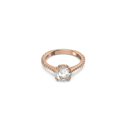 CONSTELLA PRINCESS CUT PAVÉ ROSE GOLD TONE COCKTAIL RING 