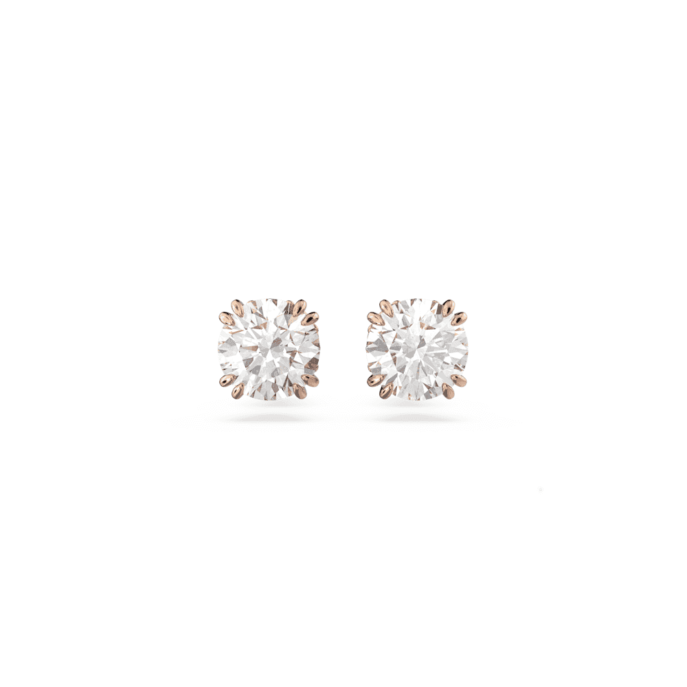 CONSTELLA ROSE GOLD CLAW SET STUD EARRINGS WITH CLEAR CRYSTAL