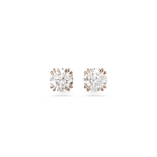 CONSTELLA ROSE GOLD CLAW SET STUD EARRINGS WITH CLEAR CRYSTAL