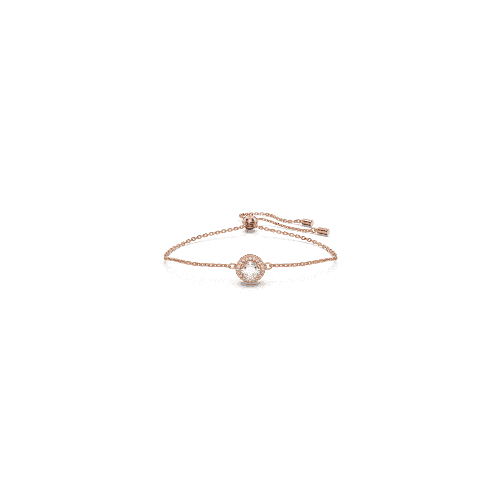 CONSTELLA ROSE GOLD ROUND PAVE CLEAR CRYSTAL ADJUSTABLE BRACELET
