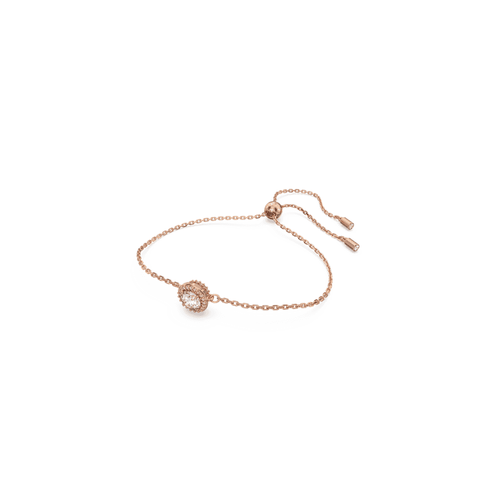 CONSTELLA ROSE GOLD ROUND PAVE CLEAR CRYSTAL ADJUSTABLE BRACELET