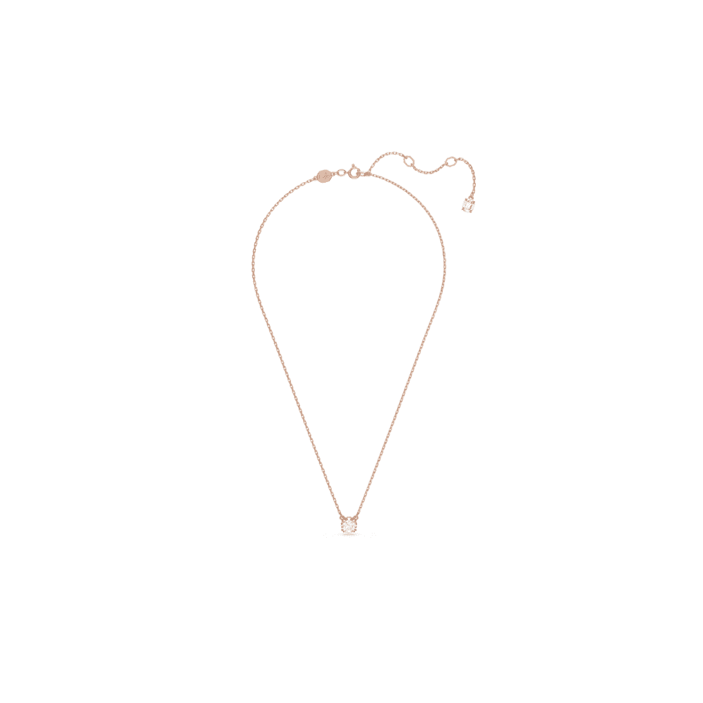 CONSTELLA ROSE GOLD SOLITARE CLUSTER NECKLACE WITH CLEAR CRYSTALS