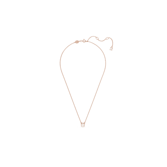 CONSTELLA ROSE GOLD SOLITARE CLUSTER NECKLACE WITH CLEAR CRYSTALS