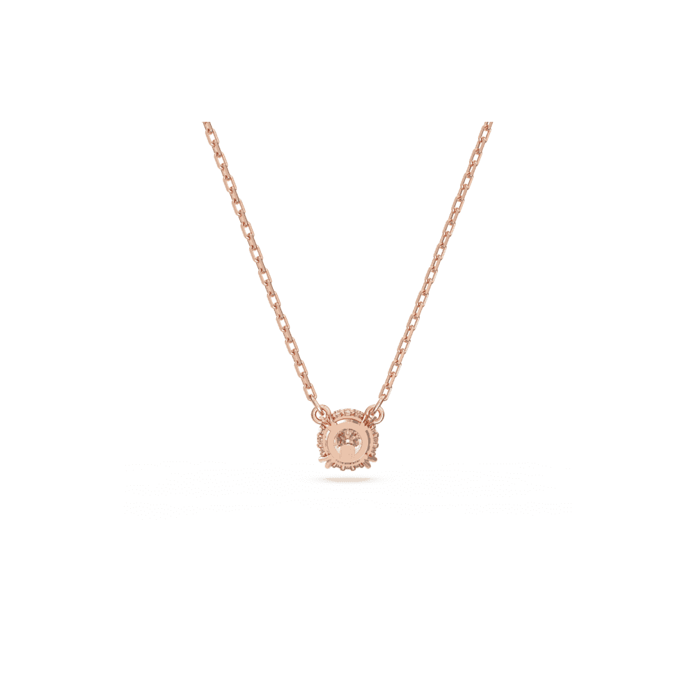 CONSTELLA ROSE GOLD SOLITARE CLUSTER NECKLACE WITH CLEAR CRYSTALS