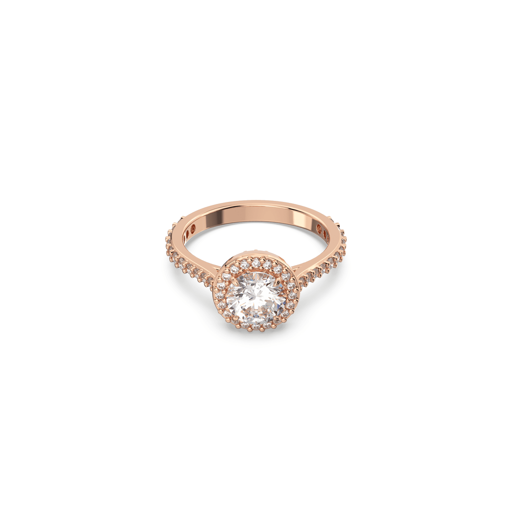 CONSTELLA ROUND CUT WHITE ROSE GOLD COCKTAIL RING