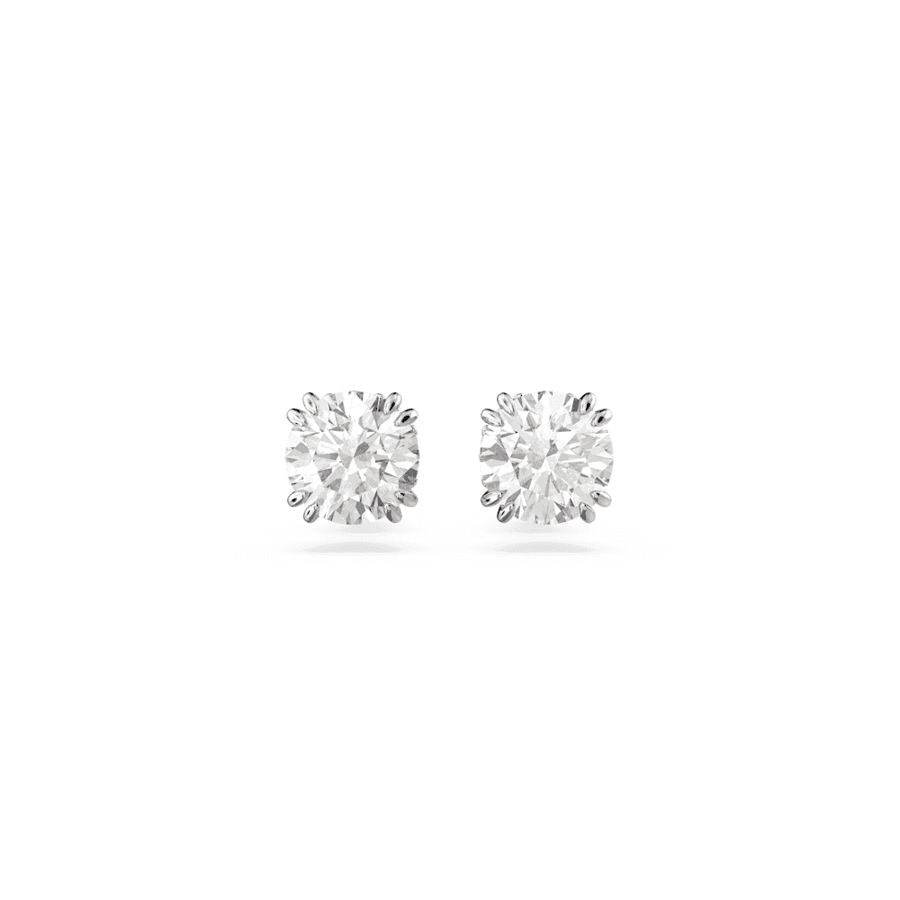 CONSTELLA SILVER STUD EARRINGS WITH CLEAR CRYSTAL