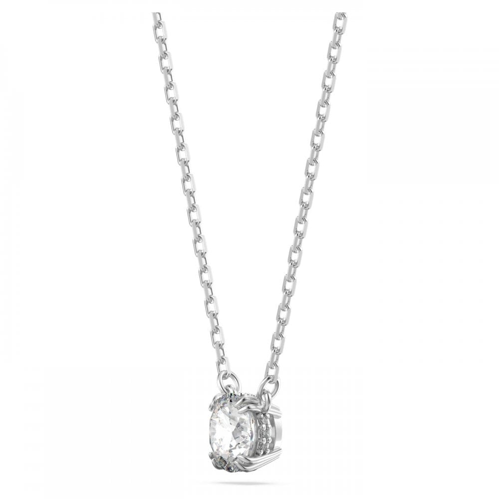 CONSTELLA WHITE ROUND CUT PENDANT AND EARRINGS SET 