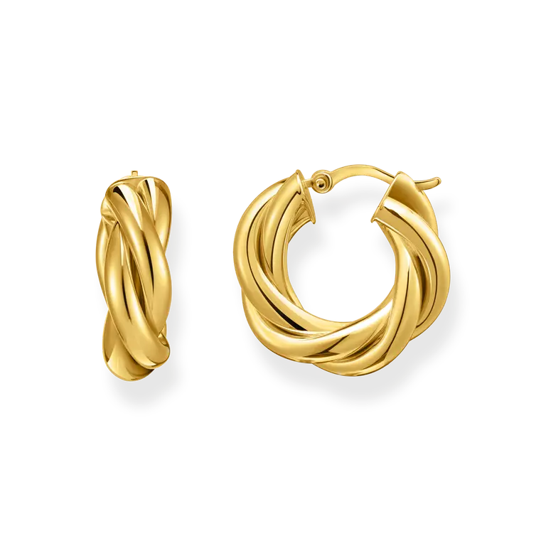 Thomas Sabo 18ct Gold on Silver Interwined Hoop Earrings