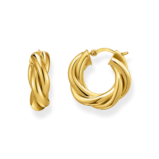 Thomas Sabo 18ct Gold on Silver Interwined Hoop Earrings