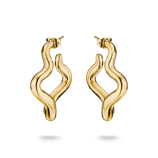 Thomas Sabo 18ct Gold on Silver Wavy Hoop Earrings