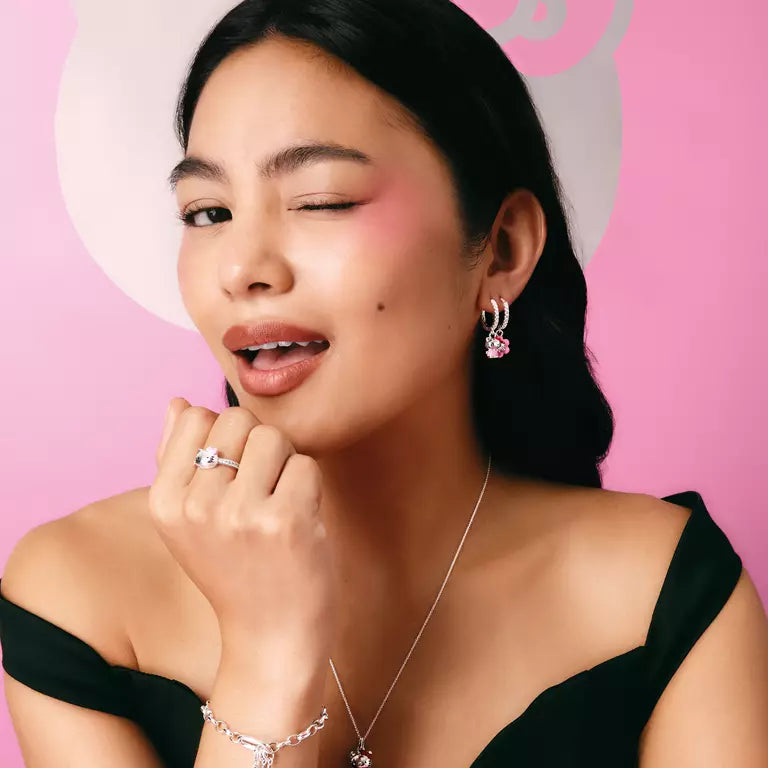 Thomas Sabo Hello Kitty Hoop Earrings with White Zirconia
