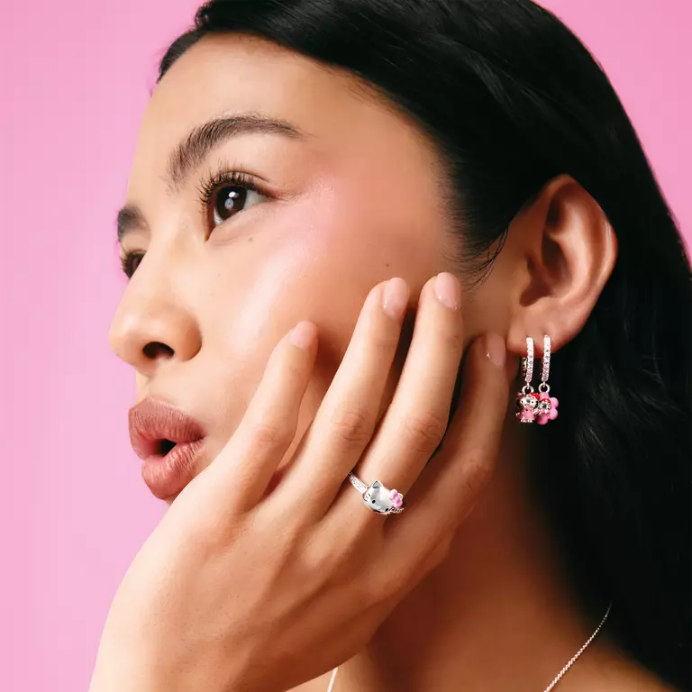 Thomas Sabo Hello Kitty Hoop Earrings with White Zirconia