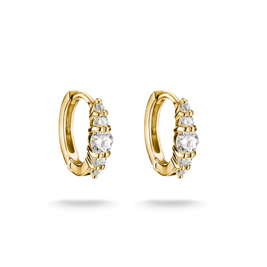 Thomas Sabo 18ct Gold on Silver Huggie Hoop Earrings with White Zirconia
