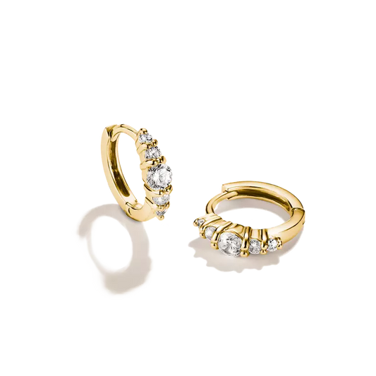 Thomas Sabo 18ct Gold on Silver Huggie Hoop Earrings with White Zirconia