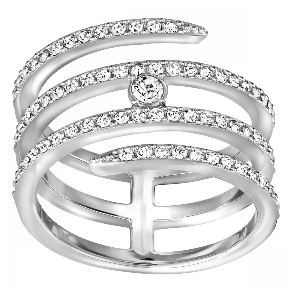 CREATIVITY COILED RHODIUM PLATED RING
