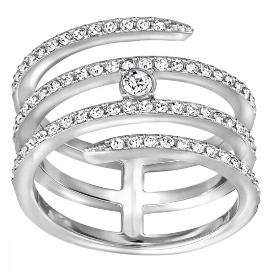 CREATIVITY COILED RHODIUM PLATED RING