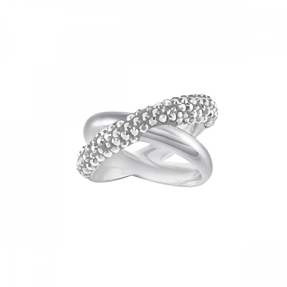 CRYSTALDUST GREY CROSS OVER RING