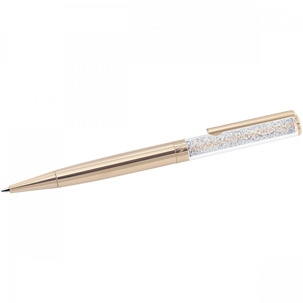 CRYSTALLINE BALLPOINT PEN, ROSE GOLD PLATED, FILLED WITH WHITE SWAROVSKI CRYSTALS